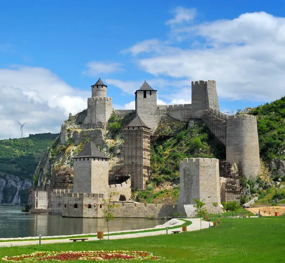 Golubac Fortress day trip from Belgrade, the towers standing over the Danube at the Iron Gates